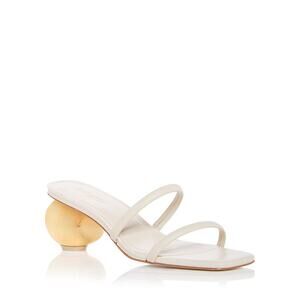 Cult Gaia Cream and Gold Strappy Sandals